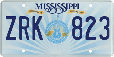 MS license plate ZRK823