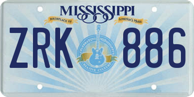 MS license plate ZRK886