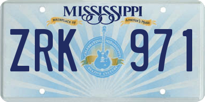 MS license plate ZRK971