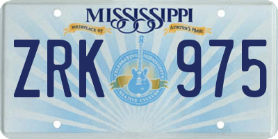 MS license plate ZRK975