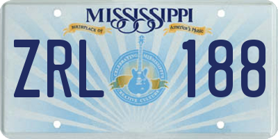 MS license plate ZRL188