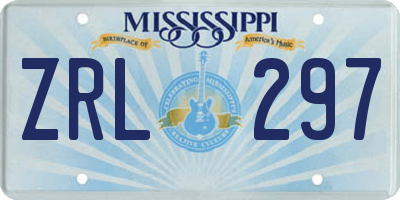 MS license plate ZRL297