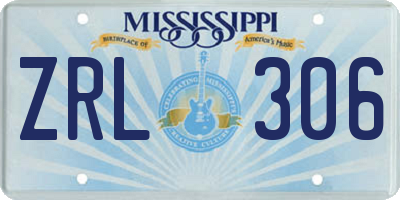 MS license plate ZRL306