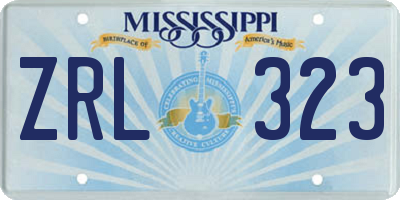 MS license plate ZRL323