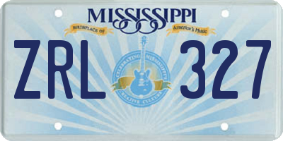 MS license plate ZRL327