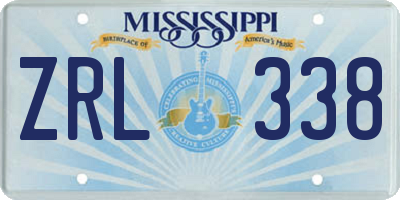 MS license plate ZRL338