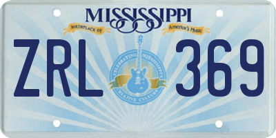 MS license plate ZRL369