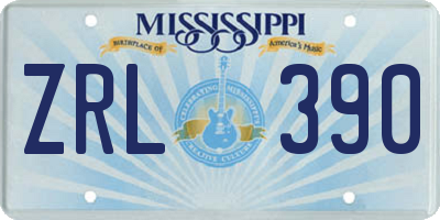 MS license plate ZRL390