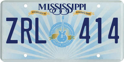MS license plate ZRL414