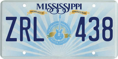 MS license plate ZRL438