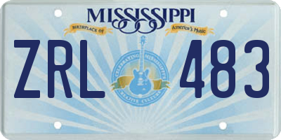 MS license plate ZRL483