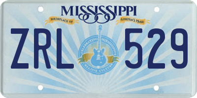 MS license plate ZRL529