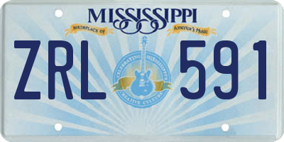 MS license plate ZRL591