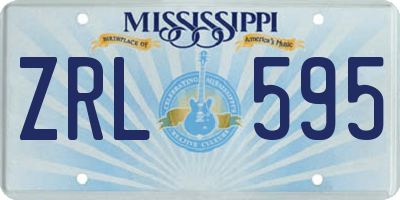 MS license plate ZRL595