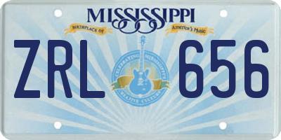 MS license plate ZRL656