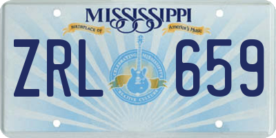 MS license plate ZRL659