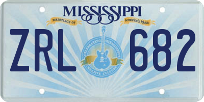 MS license plate ZRL682