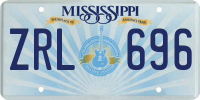 MS license plate ZRL696