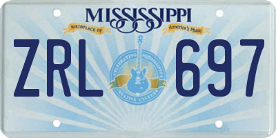 MS license plate ZRL697