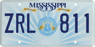 MS license plate ZRL811