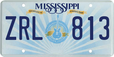 MS license plate ZRL813