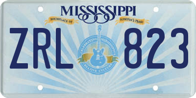 MS license plate ZRL823