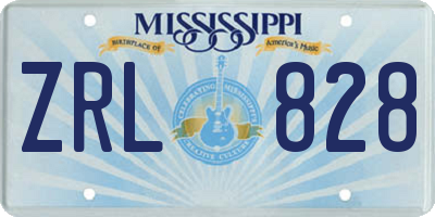 MS license plate ZRL828