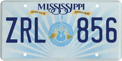 MS license plate ZRL856