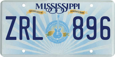MS license plate ZRL896