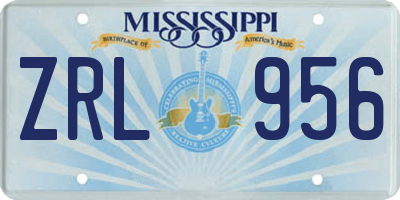 MS license plate ZRL956