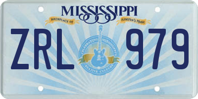 MS license plate ZRL979