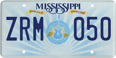 MS license plate ZRM050