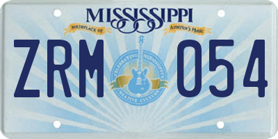 MS license plate ZRM054
