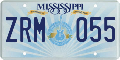 MS license plate ZRM055