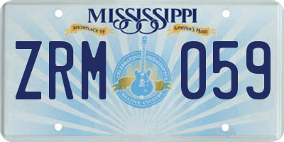 MS license plate ZRM059