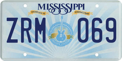 MS license plate ZRM069