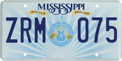 MS license plate ZRM075