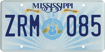 MS license plate ZRM085