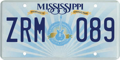 MS license plate ZRM089