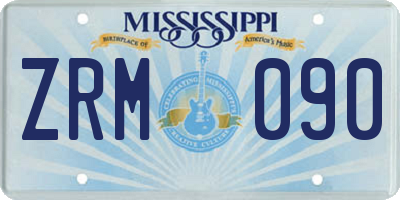 MS license plate ZRM090