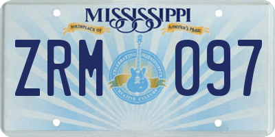 MS license plate ZRM097