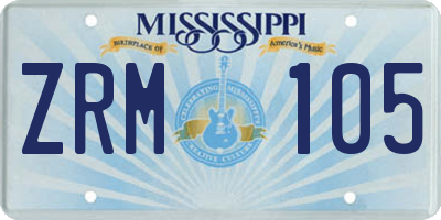 MS license plate ZRM105