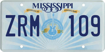 MS license plate ZRM109