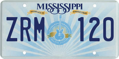 MS license plate ZRM120