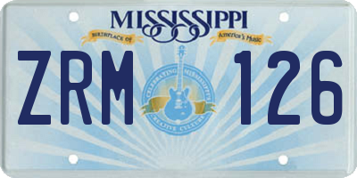 MS license plate ZRM126