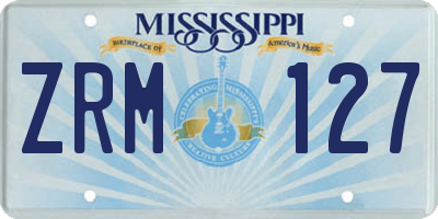 MS license plate ZRM127