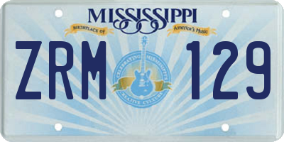 MS license plate ZRM129