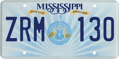 MS license plate ZRM130