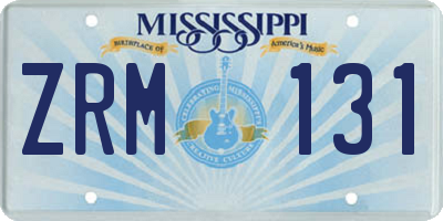 MS license plate ZRM131