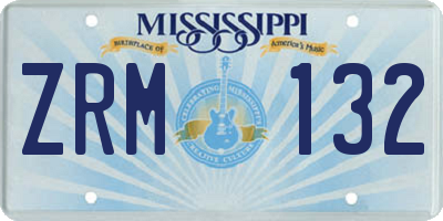 MS license plate ZRM132